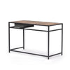 RaDEWAY Computer Desk with Drawer 46.5 inch Study Writing Table for Home Office, Modern Simple Style , Black Metal Frame, Rustic Brown