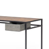RaDEWAY Computer Desk with Drawer 46.5 inch Study Writing Table for Home Office, Modern Simple Style , Black Metal Frame, Rustic Brown