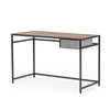 RaDEWAY Computer Desk with Drawer 46.5 inch Study Writing Table for Home Office, Modern Simple Style , Black Metal Frame, Rustic Brown