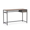 RaDEWAY Computer Desk with Drawer 46.5 inch Study Writing Table for Home Office, Modern Simple Style , Black Metal Frame, Rustic Brown
