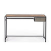 RaDEWAY Computer Desk with Drawer 46.5 inch Study Writing Table for Home Office, Modern Simple Style , Black Metal Frame, Rustic Brown