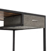 RaDEWAY Computer Desk with Drawer 46.5 inch Study Writing Table for Home Office, Modern Simple Style , Black Metal Frame, Rustic Brown