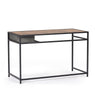RaDEWAY Computer Desk with Drawer 46.5 inch Study Writing Table for Home Office, Modern Simple Style , Black Metal Frame, Rustic Brown