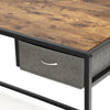 RaDEWAY Computer Desk with Drawer 46.5 inch Study Writing Table for Home Office, Modern Simple Style , Black Metal Frame, Rustic Brown