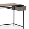 RaDEWAY Computer Desk with Drawer 46.5 inch Study Writing Table for Home Office, Modern Simple Style , Black Metal Frame, Rustic Brown