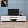 White TV Stand for 70 Inch TV Stands, Media Console Entertainment Center Television Table, 2 Storage Cabinet with Open Shelves for Living Room Bedroom