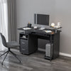 solid wood computer Desk,office table with PC droller, storage shelves and file cabinet , two drawers, CPU tray,a shelf used for planting