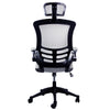 RaDEWAY Modern High-Back Mesh Executive Office Chair with Headrest and Flip-Up Arms, Silver Grey