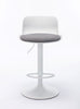 Bar Stools Set of 2 for Kitchen Counter Adjustable Counter Height, Tall Barstools Kitchen Island Stools, White, with Cushion