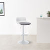 Bar Stools Set of 2 for Kitchen Counter Adjustable Counter Height, Tall Barstools Kitchen Island Stools, White, with Cushion