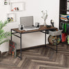 RaDEWAY Computer Desk with Drawer 46.5 inch Study Writing Table for Home Office, Modern Simple Style , Black Metal Frame, Rustic Brown