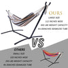 Double Classic Hammock with Stand for 2 Person- Indoor or Outdoor Use-with Carrying Pouch-Powder-coated Steel Frame - Durable 450 Pound Capacity