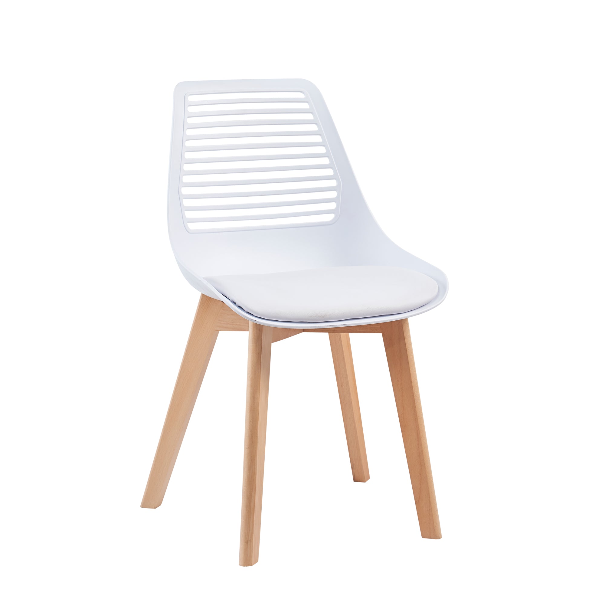 Plastic chair for dining room, dining chair living room chair（set of 2 White color）