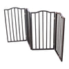 Pet Gate – Dog Gate for Doorways, Stairs or House – Freestanding, Folding，brown,Arc Wooden