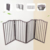 Pet Gate – Dog Gate for Doorways, Stairs or House – Freestanding, Folding，brown,Arc Wooden