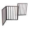Pet Gate – Dog Gate for Doorways, Stairs or House – Freestanding, Folding，brown,Arc Wooden