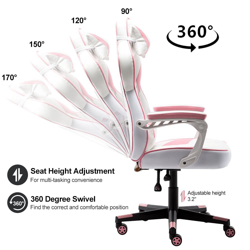 RaDEWAY Gaming Chair High Back Racing Chair Computer Desk Chair Video Game Chair PU Leather Height Adjustable Swivel Chair Ergonomic Executive Chair