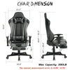 RaDEWAY Gaming Chair With Footrest, Ergonomic High-Back Leather Racing Computer Chair Home Office Chair With Headrest, Footrest and Lumbar Support