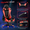 RaDEWAY Gaming Chair With Footrest, Ergonomic High-Back Leather Racing Computer Chair Home Office Chair With Headrest, Footrest and Lumbar Support