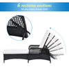 Outdoor patio pool PE rattan wicker sun lounger adjustable backrest