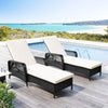 Outdoor patio pool PE rattan wicker sun lounger adjustable backrest