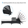 Outdoor patio pool PE rattan wicker sun lounger adjustable backrest