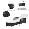 Outdoor patio pool PE rattan wicker sun lounger adjustable backrest