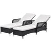 Outdoor patio pool PE rattan wicker sun lounger adjustable backrest