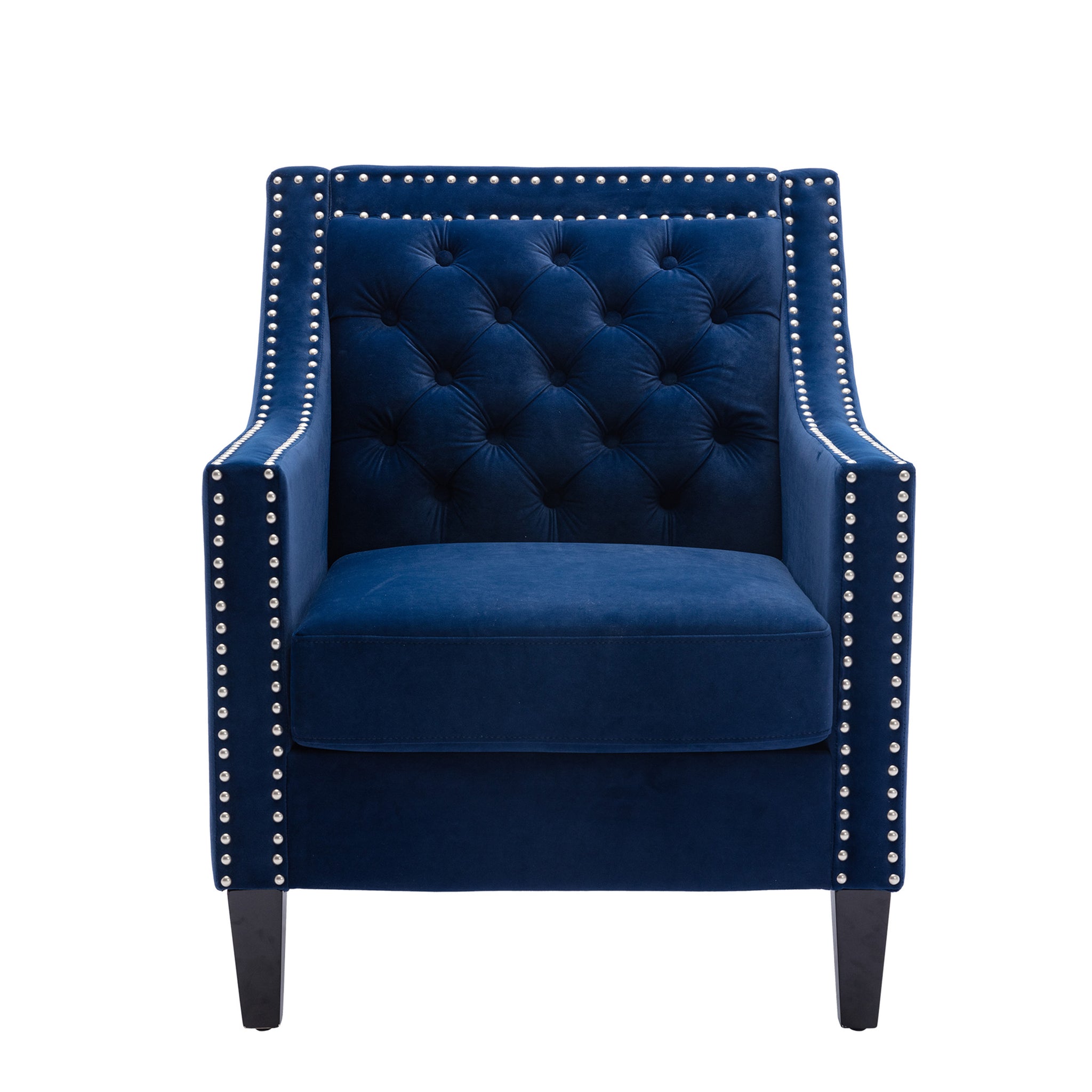 RaDEWAY accent armchair living room chair with nailheads and solid wood legs