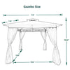 Outdoor Patio Garden Gazebo Tent Outdoor Shading With Curtains