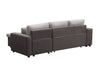 RaDEWAY 92.5"Reversible Sleeper with 2 Stools and Storage Leathaire