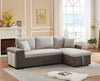 RaDEWAY 92.5"Reversible Sleeper with 2 Stools and Storage Leathaire