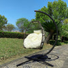 Patio Wicker Folding Hanging Chair,Rattan Swing Hammock Egg Chair With C Type Bracket,With Cushion And Pillow,For Indoor,Outdoor