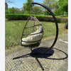 Patio Wicker Folding Hanging Chair,Rattan Swing Hammock Egg Chair With C Type Bracket,With Cushion And Pillow,For Indoor,Outdoor