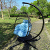 Patio Wicker Folding Hanging Chair,Rattan Swing Hammock Egg Chair With C Type Bracket,With Cushion And Pillow,For Indoor,Outdoor