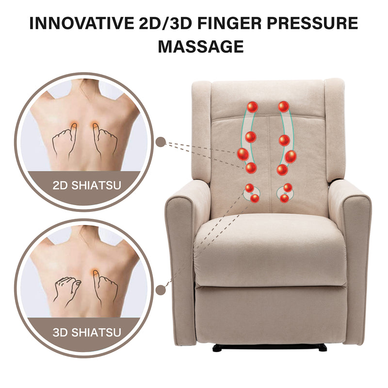 Massage Recliner with 12 Massage Nodes Function-Easy Lounge, Reclining Lounge Ch - Image 23