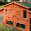 TOPMAX 70-Inch Wood Rabbit Hutch Outdoor Pet House Chicken Coop for Small Animals with 2 Run Play Area