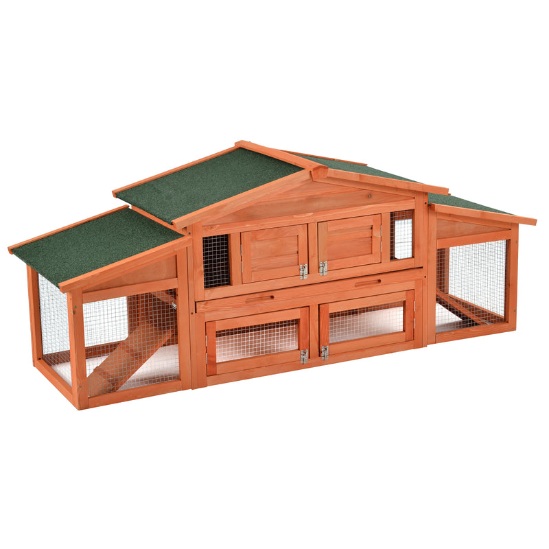 TOPMAX 70-Inch Wood Rabbit Hutch Outdoor Pet - Image 21