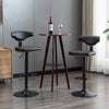 RaDEWAY Bentwood /Adjustable Bar Stools ,Walnut Bentwood Upholstered Swivel Barstool (Set of 2),Black