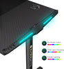 Gaming Computer Desk 55" Home Office Gaming PC Tables New Polygon Legs Design with RGB LED Lights,  Black