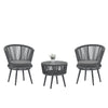 outdoor Swivel Rope Chair 3PCS Rattan Chair woven-belt rope