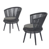 outdoor Swivel Rope Chair 3PCS Rattan Chair woven-belt rope