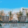 outdoor Swivel Rope Chair 3PCS Rattan Chair woven-belt rope