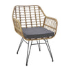 RaDEWAY Modern Rattan Coffee Chair Table Set 3 PCS