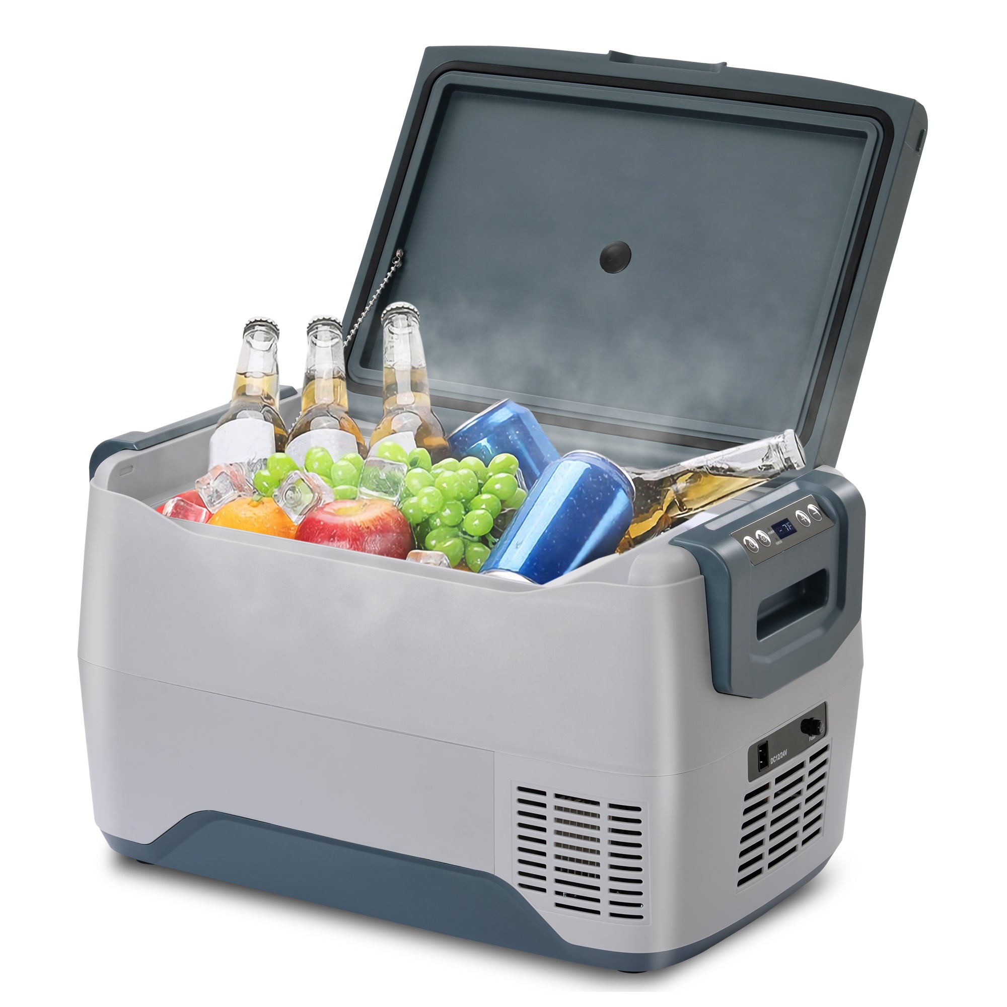 Car Fridge Portable Freezer Cooler with 12/24V DC, Travel Refrigerator for Vehicles, Car, Truck, RV, Camping BBQ, Patio Picnic and Fishing Outdoor