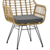 RaDEWAY Modern Rattan Coffee Chair Table Set 3 PCS