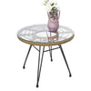 RaDEWAY Modern Rattan Coffee Chair Table Set 3 PCS