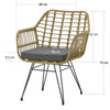 RaDEWAY Modern Rattan Coffee Chair Table Set 3 PCS