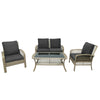 RaDEWAY 4 Piece Rattan Sofa Seating Group with Cushions, Outdoor Ratten sofa