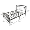 RaDEWAY Victorian Vintage Style Platform Metal Bed
